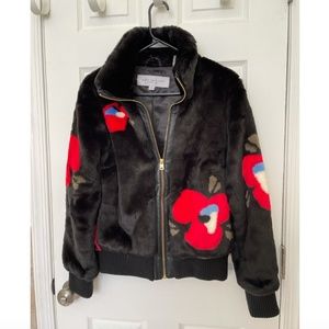 Marc New York Faux Fur Floral Print Jacket